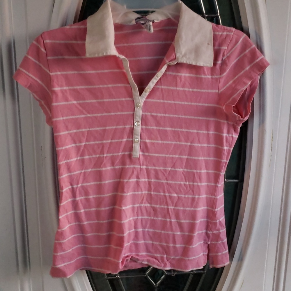 Pretty in Pink Girls Medium Aeropostale collard sh